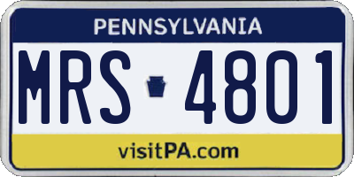 PA license plate MRS4801