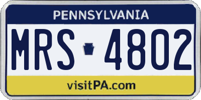 PA license plate MRS4802