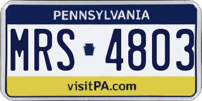 PA license plate MRS4803