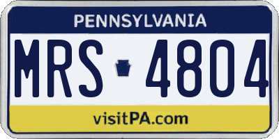 PA license plate MRS4804