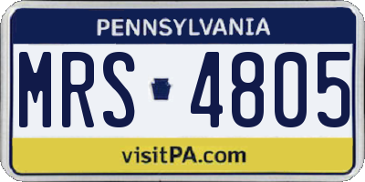 PA license plate MRS4805