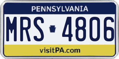 PA license plate MRS4806