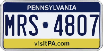 PA license plate MRS4807
