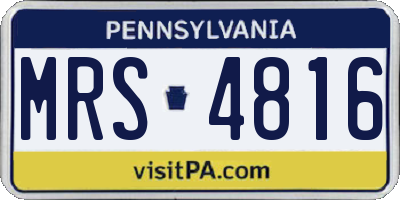 PA license plate MRS4816