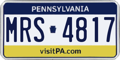 PA license plate MRS4817