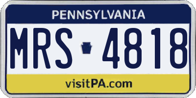 PA license plate MRS4818