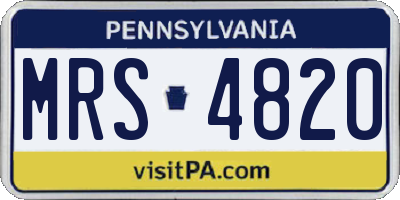 PA license plate MRS4820