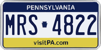 PA license plate MRS4822