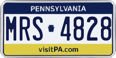 PA license plate MRS4828
