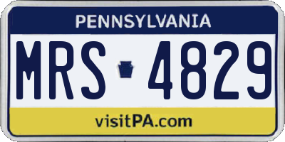 PA license plate MRS4829