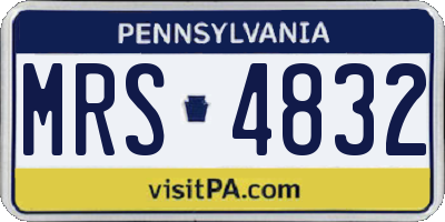 PA license plate MRS4832