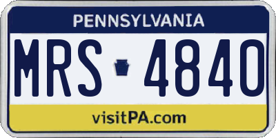 PA license plate MRS4840