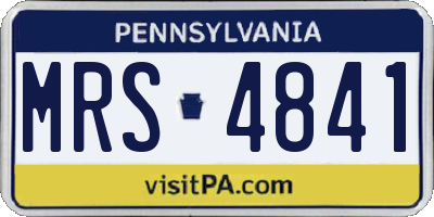 PA license plate MRS4841