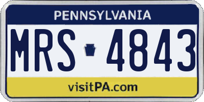 PA license plate MRS4843