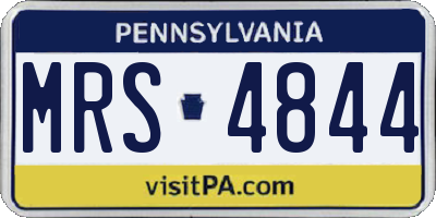 PA license plate MRS4844