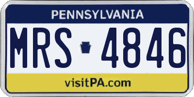 PA license plate MRS4846