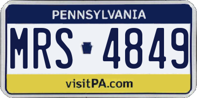 PA license plate MRS4849