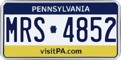 PA license plate MRS4852