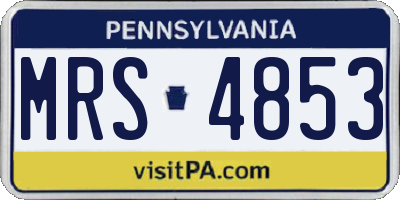 PA license plate MRS4853
