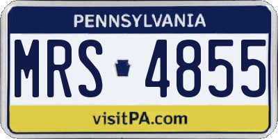 PA license plate MRS4855