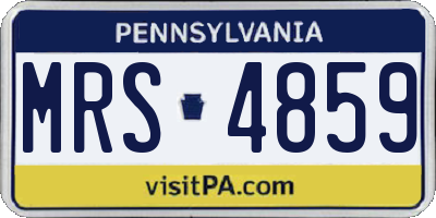 PA license plate MRS4859