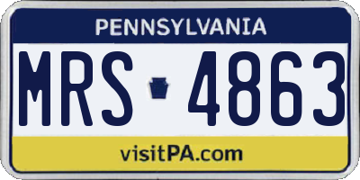 PA license plate MRS4863