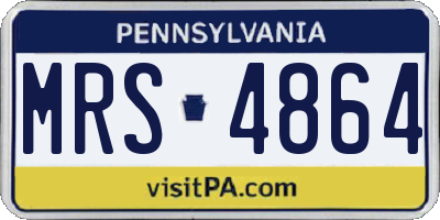 PA license plate MRS4864
