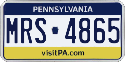 PA license plate MRS4865