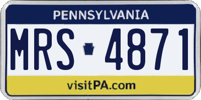 PA license plate MRS4871