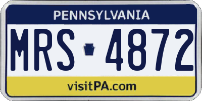 PA license plate MRS4872