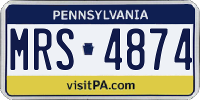 PA license plate MRS4874