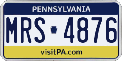 PA license plate MRS4876
