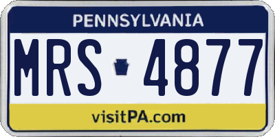PA license plate MRS4877