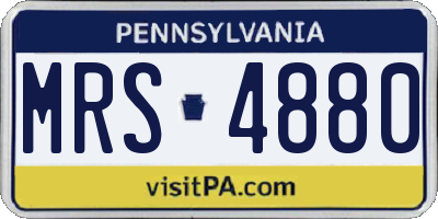 PA license plate MRS4880