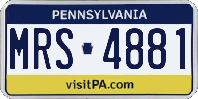 PA license plate MRS4881