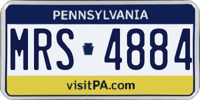 PA license plate MRS4884