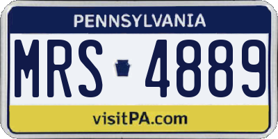 PA license plate MRS4889