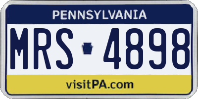 PA license plate MRS4898
