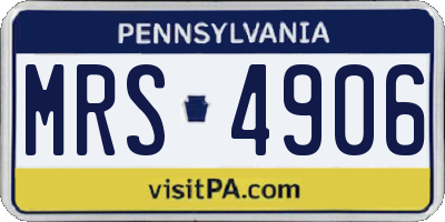 PA license plate MRS4906