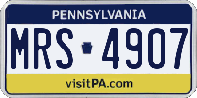 PA license plate MRS4907