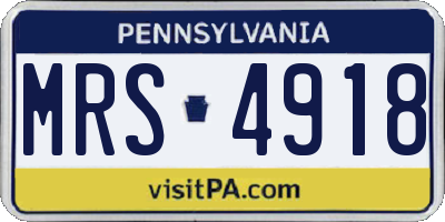 PA license plate MRS4918