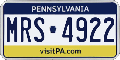 PA license plate MRS4922