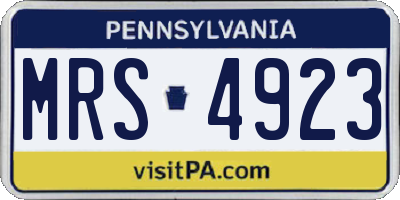 PA license plate MRS4923
