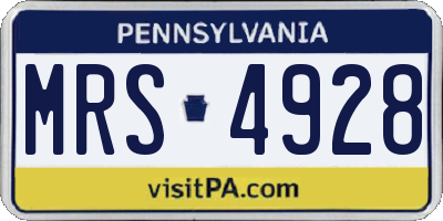 PA license plate MRS4928