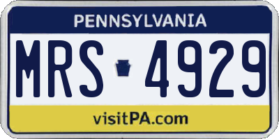 PA license plate MRS4929