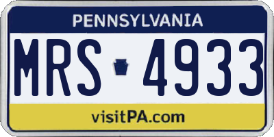 PA license plate MRS4933