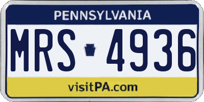 PA license plate MRS4936