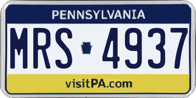 PA license plate MRS4937