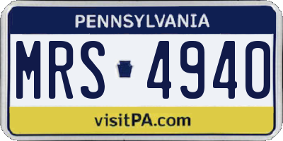 PA license plate MRS4940