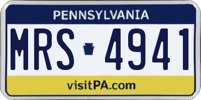 PA license plate MRS4941